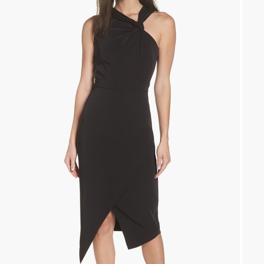 Harlyn Twist Front Asymmetrical Cocktail Dress